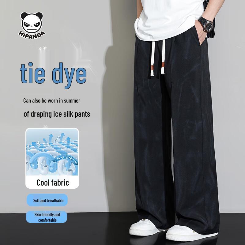 

HIPANDA Men s Tie-Dye Ice Silk Loose Casual Pants M
