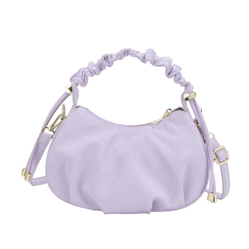 New Niche Design Fish Scale Pattern Portable Pleated Bag Casual Fashion Commuting Versatile Soft Leather Messenger Women's Bag