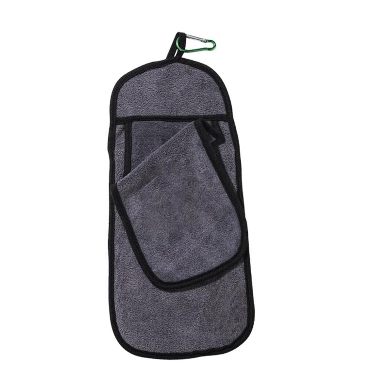 

Quick Drying Durable Polyester Towel for Camping Fishing with Belt Clip Multipurpose Outdoor Use 1 сірий