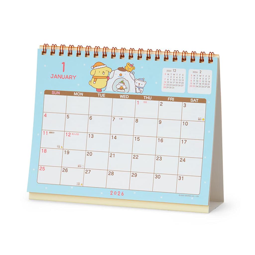 Sanrio 2026 Pompompurin Paper Tabletop Ring Calendar 622087