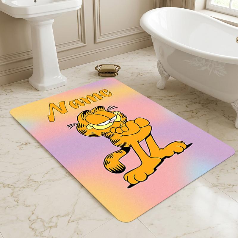Personalized Name Garfield's Name Living Room Non-Slip Area Rug Soft Carpet for Bedroom Playroom Sofa Office Home Decor Doormat
