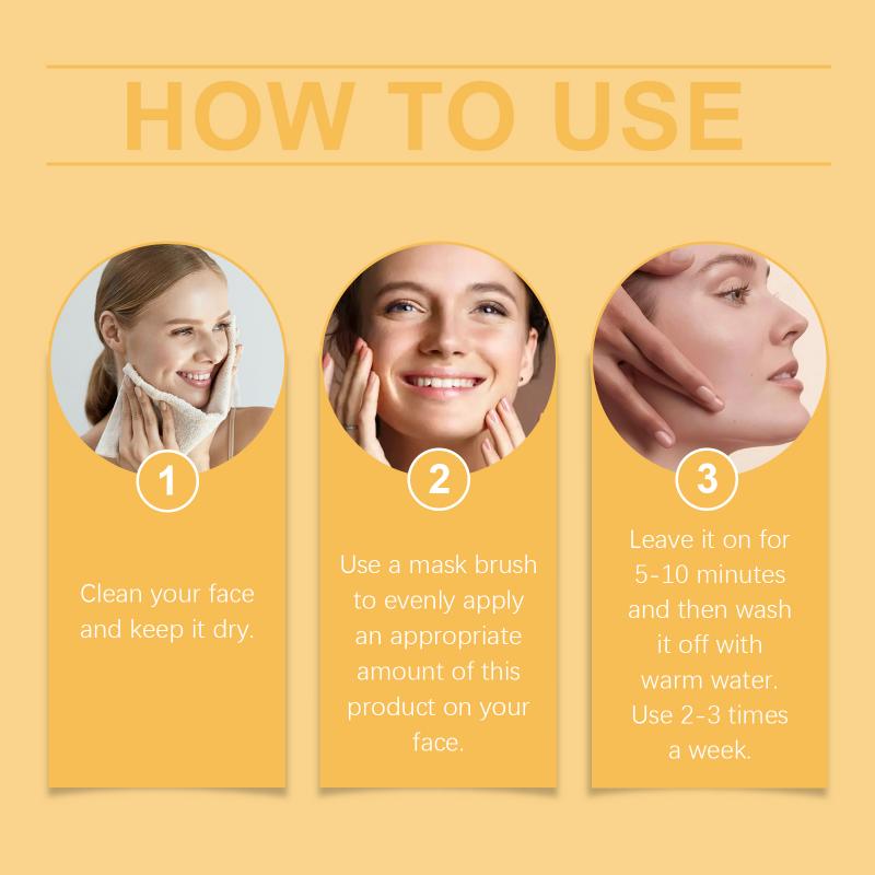 Maschera all'Argilla alla Curcuma per Illuminare e Pulire i Pori, Maschera all'Argilla Idratante Rassodante con Niacinamide per Tutti i Tipi di Pelle