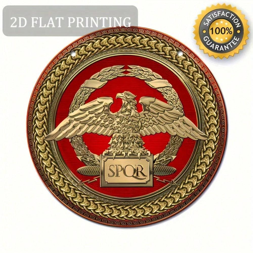 Vintage Metal Sign Roman Senate Eagle Art Home Bar Decor Man Cave 20x20