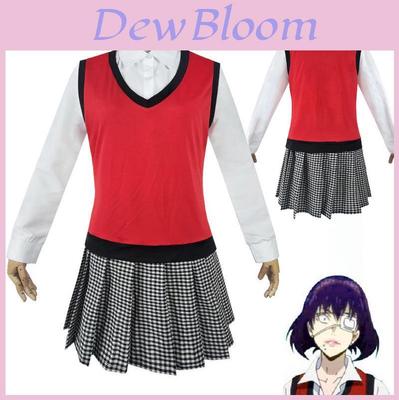 Kakegurui Midari Ikishima Outfit Exquisites Schuluniformkleid Cosplay-Set für Fans