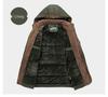 Men's Mid-Length Winter Cotton Coat with Velvet, Multi-Pocket, Thickened, Plus Size - Ideal for Middle-Aged and Elderly