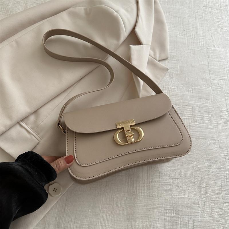 Chic Retro Stylish Women's Spring Small Square Bag Casual Shoulder Handbag In Black White Brown Beige