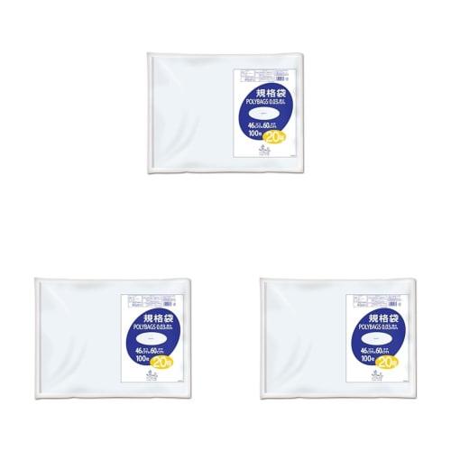 

Ordy Food Storage Plastic Bags, Standard Size, Clear, No. 20, 46cm x 60cm, 0.03mm Thick, Pack of 100, Food Sanitation Law Compliant, L03-20 (x 3)
