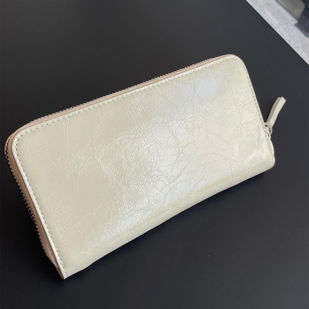 Retro Genuine Leather Women Wallets First Layer Of Cowhide Motorcycle Long Wallet Branded Style Rivets Phone Purse Studs Clutch Bag