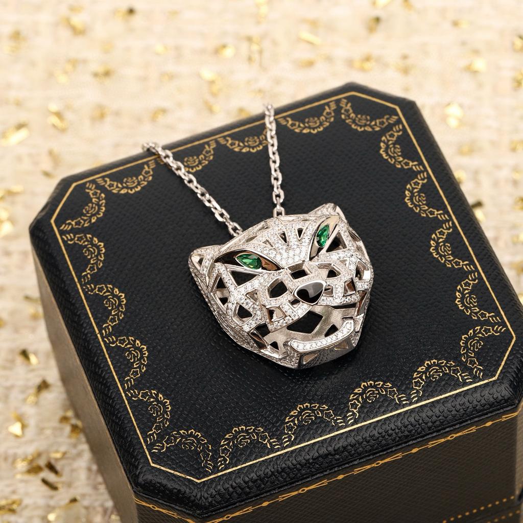 Latest Hot Brand Vintage Women's Necklace Luxury Jewelry For Women Pure 925 Silver Leopard Designer Pendant Long Chain Necklaces