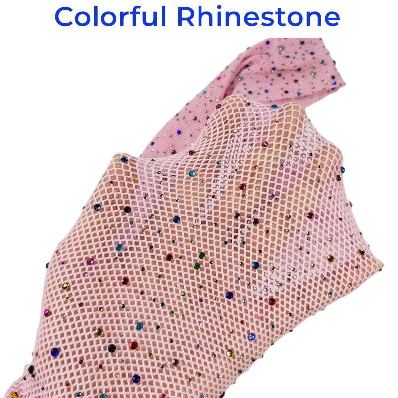Zomer Dames Glanzende Visnet Panty's Bling Gekleurd En Zilveren Strass Visnet Leggings Glitter Dans Glitter Gaas Panty's