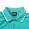 Emporio Armani EA7 SS24 Polo a Maniche Corte Pullover con Stampa Logo a Lettere Uomo polo shirts Turchese 3DPF20-PJ03Z-1815