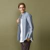 Timberland Solid Color Breathable Comfortable Fashion Single Button Pointed Collar Long Sleeve Shirt Men shirts Dark-Blue A1UI3-B68