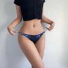 European-American Double Layer Thin Strap Printed Thong Bikini - Low Waist, T-Back Lingerie & Fitness Wear