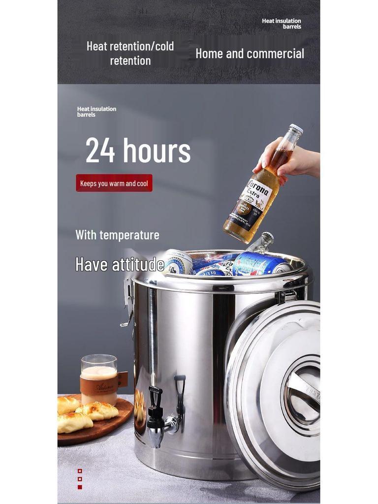 Isolierter Eimer aus Edelstahl 304 für Reis und Sojamilch, Eimer für Eisgelee mit großem Fassungsvermögen