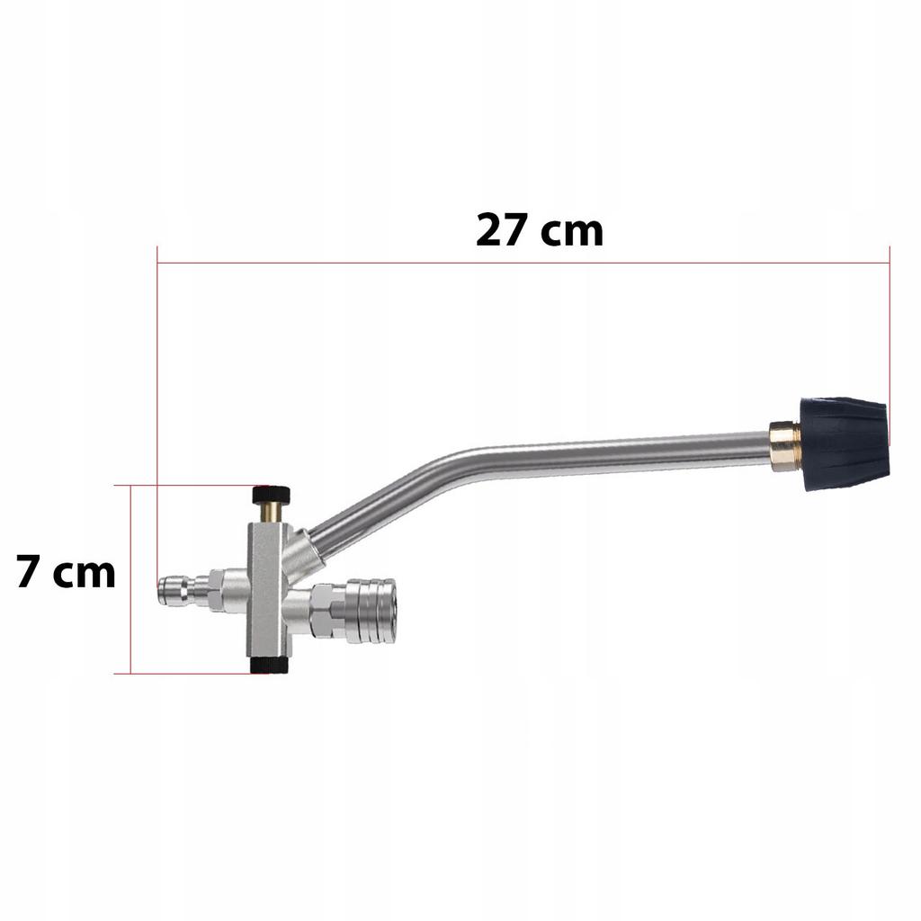 Rosfix DualJet Pro 1/4" 27cm – Lança Dupla 2 em 1 com Bico Intercambiável | Conexão Rápida | Aço Inoxidável + Latão | Para Lavadoras de Alta Pressão