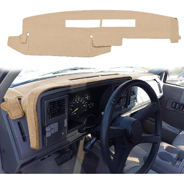 Dash Cover Mat  Fit for 1997-2000 Chevy Chevrolet Silverado/GMC C1500 C2500 C3500 K1500 K2500 K3500, 1997-99 GMC Yukon/Chevy Tahoe Suburban, 1988-1994 Beige