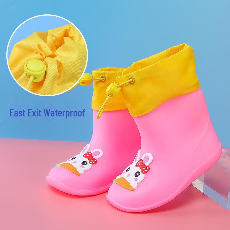 

Детские непромокаемые сапоги с мультяшным динозавром, со шнурком, на хлопковой подкладке, для мальчиков и девочек, идеально подходят для детского сада. Inner 15cm (Size 22-24)