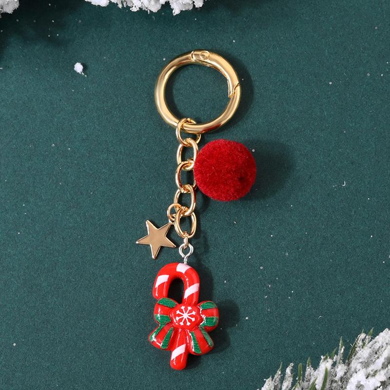 New Christmas Tree Santa Claus Keychains Bag Charm For Women Exquisite Bag Pendant Car Key Ring Jewelry Christmas Gift