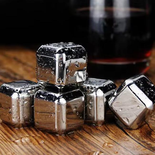 8-teiliges Whiskey-Eiswürfel-Set Edelstahl-Eiswürfel Wiederverwendbare Eissteine Für Whiskey-Getränke Kaltes Werkzeug Barzubehör