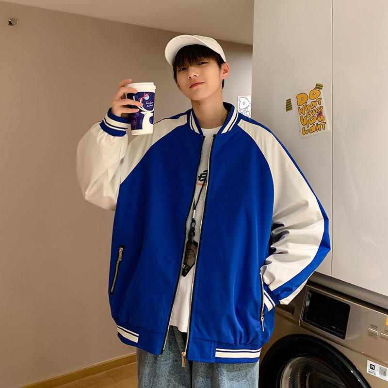 Korean Jacket Spring and Autumn New Men's Baseball Jersey Loose Trend Fashion Versatile Printed Stand-up Collar Jacket