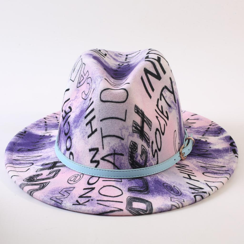 New European and American style letter printing fashion top hat men's and women's fashion jazz hat sunscreen sun hat