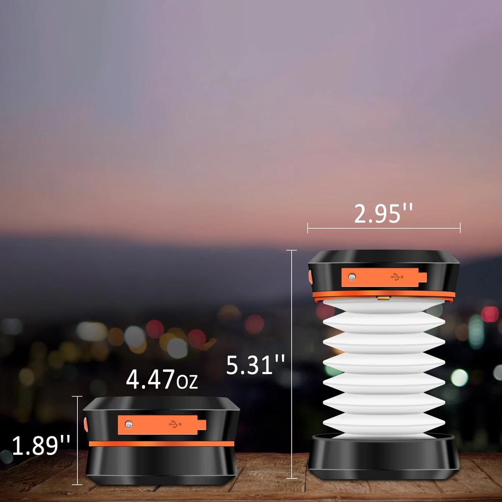 D5 Portable Camping Light Rechargeable Foldable LED Lantern Solar USB Charging,Hanging Flashlight,Power Bank,Outdoor,BBQ,Fishing