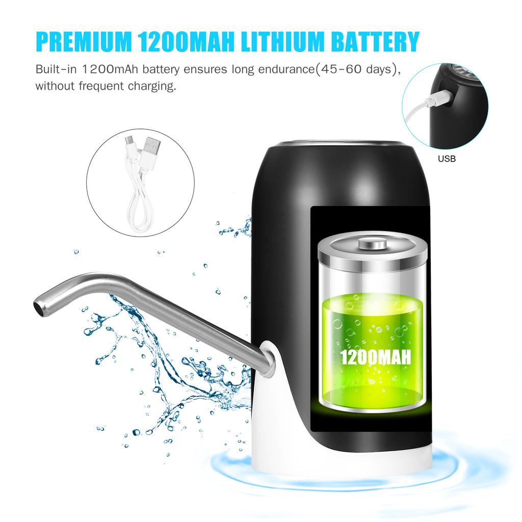 Electric Drinking   Portable USB Rechargeable Automatic Water Dispenser Intelligent Water-suction Device for   Camping