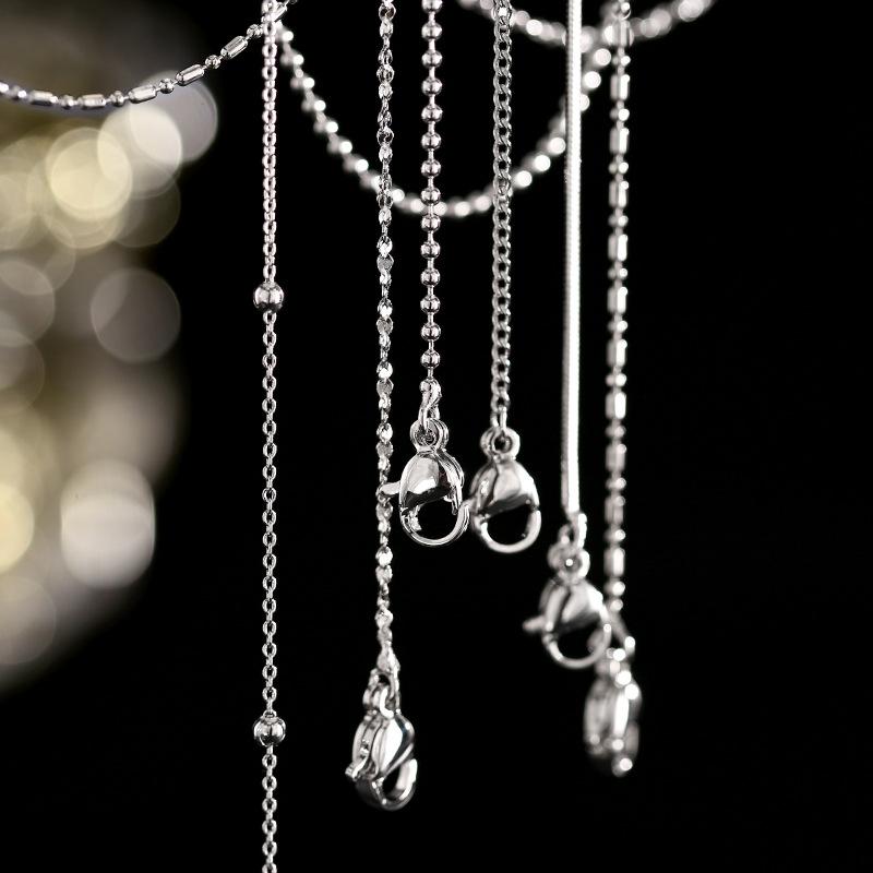 Copper Material Necklace Women's Snake Bone Chain Side Starry Sky Round Bead Long Short Wave Simple Goods