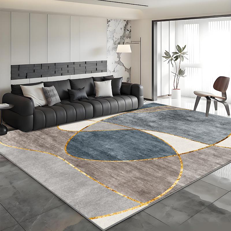 Nordic Style Crystal Velvet Area Rug Luxury Abstract Geometric Floor Mat Non Slip Carpet for Living Room Bedroom