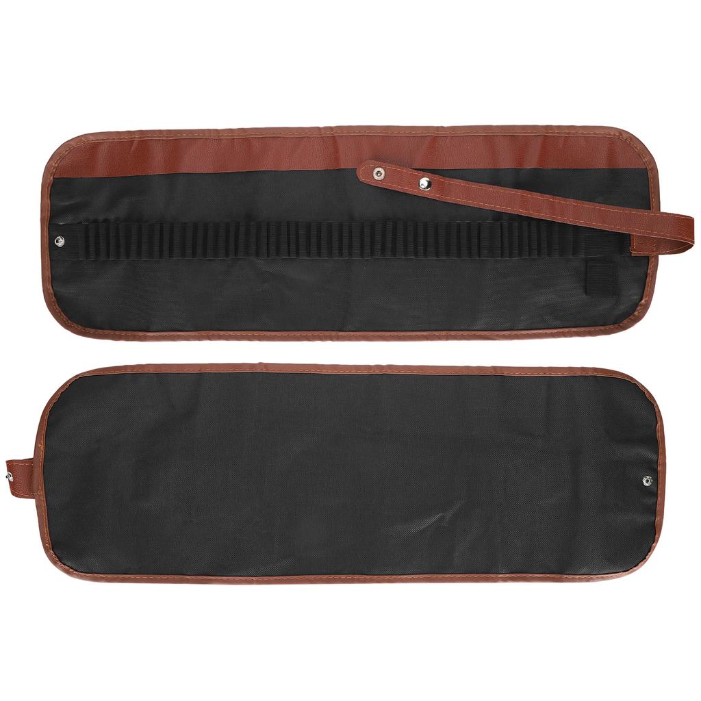 Pencil Rollable Foldable Pouch Pen Storage Organizer Wrap Holder for School OfficeRoll Type 48 Slot Black