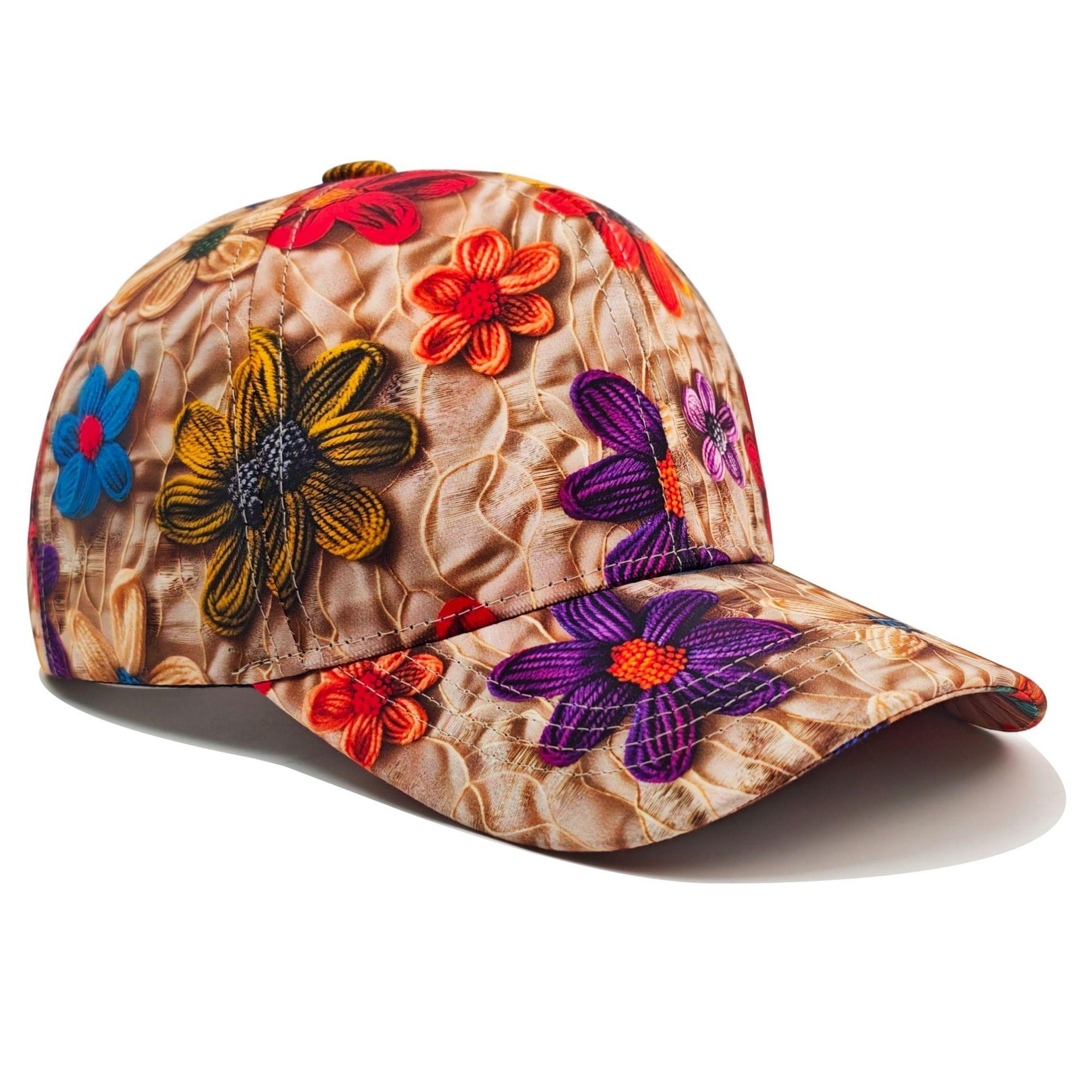 

JYL TS Сделай сам Печатная бейсболка Женская Цветочная шляпа от солнца Хлопок orange вялый лаванды