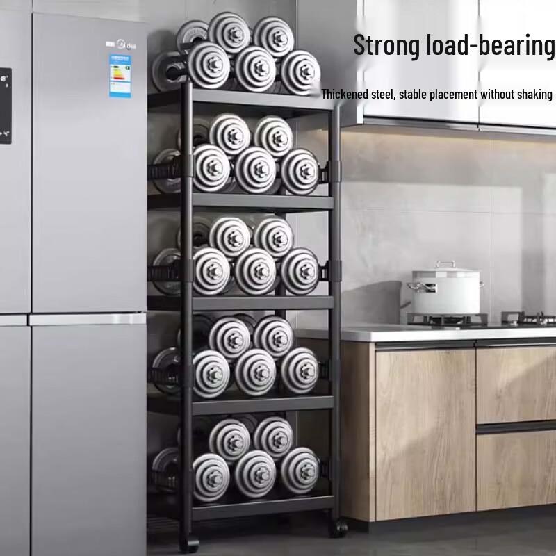 Modern Slim Kitchen Storage Shelf with Wheels