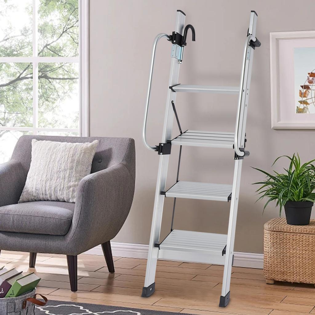 Strong & Stable 4-Step Stair Ladder for Bunk Bed, Portable Bed Ladder for Adults, Easy Climb Lightweight Ladder,Supports 330 lbs