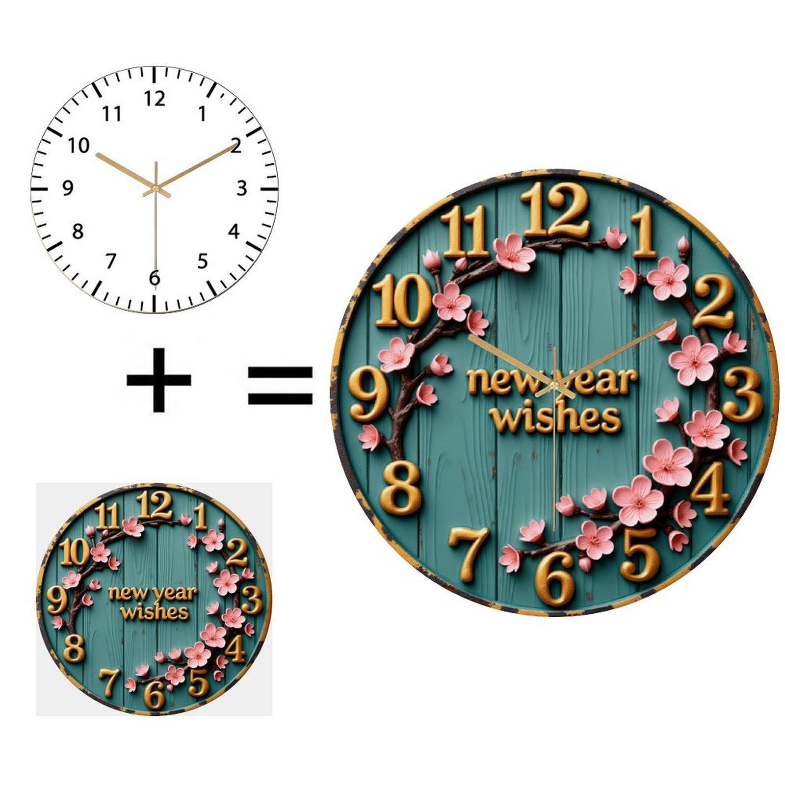30cm Diameter Glass Wall Clock Built to Endure the Wear of Everyday Environments (White,12 in(30.48cm)) белый