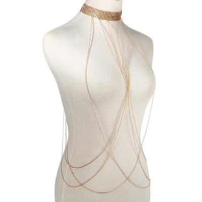 Exaggerated Multi-layer Metal Body Chain for Women - Nightclub Chest Jewelry
