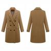 Plus Size European-Style Double-Breasted Wool Blend Women's Overcoat