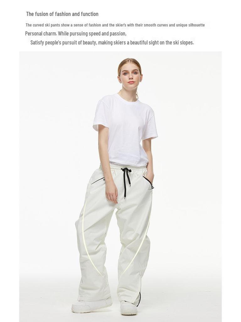 Unisex Waterproof Winter Ski Pants - Warm, Thick, Loose Fit