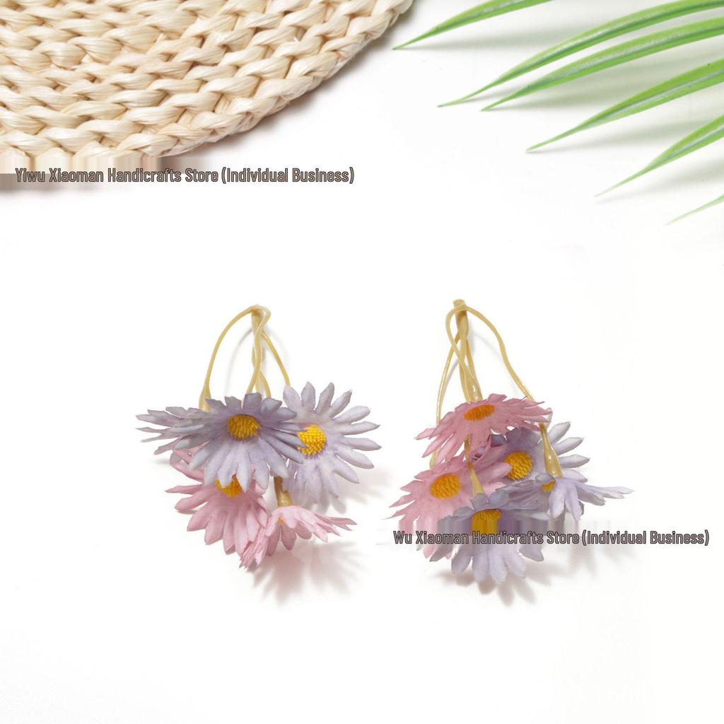 Morandi Color 5-Fork Daisy Floral Arrangement for Wedding Decoration & Headdress