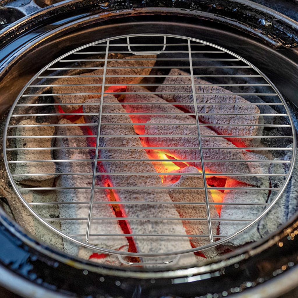 1 Pcs Stainless Steel Round Grill Grate With Handle For Weber 7432 And 57 Cm Grills For Fish Shrimp Cook Accessories Outdoor