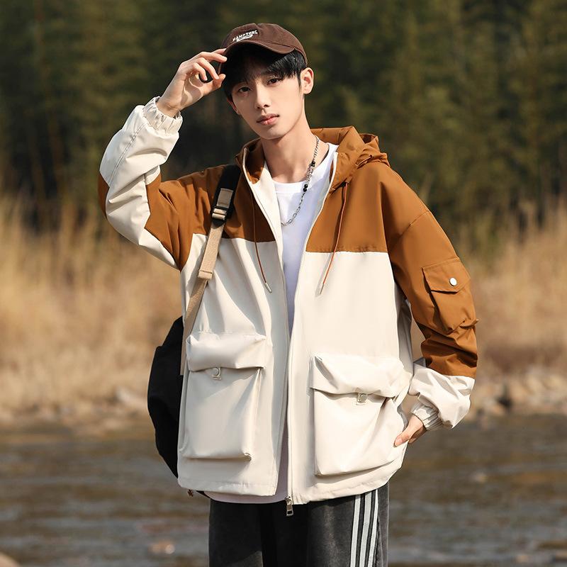 Outdoor Mountaineering Wear-resistant Jacket, Men's Windproof and Crack Resistant Casual Style Loose Hooded Jacket