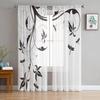 Dragonfly Flowers Sheer Curtain For Living Room Voile For Window Blinds Bedroom Tulle Drape Kitchen Cortinas Hall Curtains