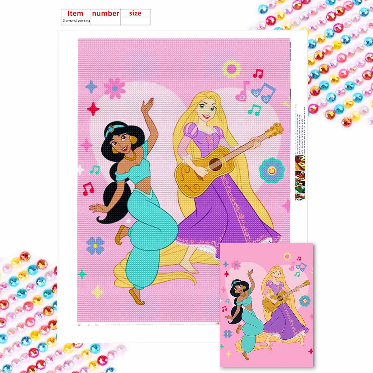 

5D Алмазная вышивка своими руками Танцующая принцесса Полная выкладка Стразы Мозаика Вышивка Изделия ручной работы Домашний декор Подарок Round 20x30cm