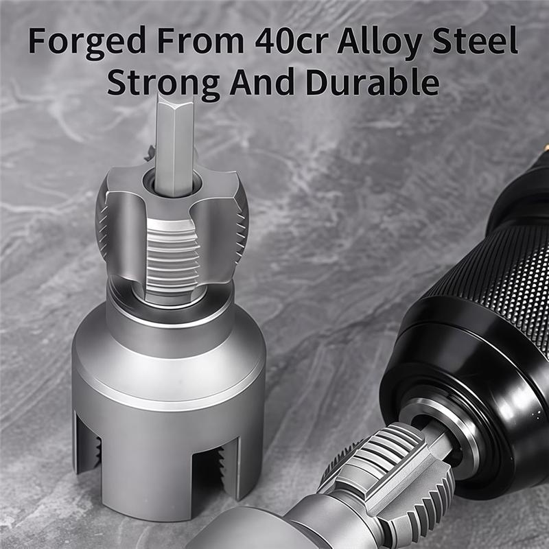 B97A-Integrated Internal & External Pipe Threading Tool, Electric Drill Compatible Pvc Pipe Threader Kit