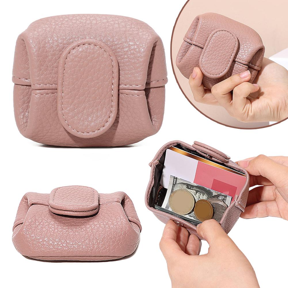 Mini Coin Purse Solid PU Wallets Earphone Storage Bag Casual Leather Storage Bag Coin Pocket Purse for Daily Use
