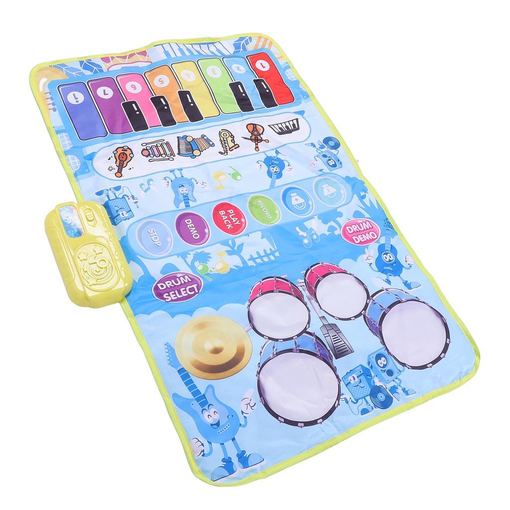 2 in 1 Baby Piano and   Mat 13 Keys 5 Music Instruments Sounds Interactive Game Baby Musical Mat for Toddler