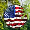 2D Flat Acrylic American Flag Suncatcher, Stained Glass Window Decor, Patriotic 4th of July Gift for Home