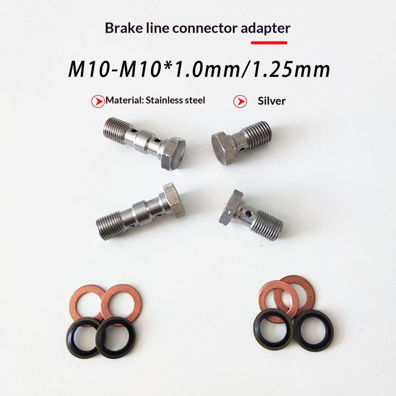 Kohlenstoffstahl Motorrad Bremssattel Hohlschraube Entlüfterschraube Nippel M10x1.0mm 1.25mm für Cruiser Motorräder
