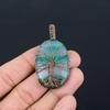 Tree Of Life Banded Agate Gemstone Pure Copper Wire Wrapped Handmade Pendant Jewelry For Her