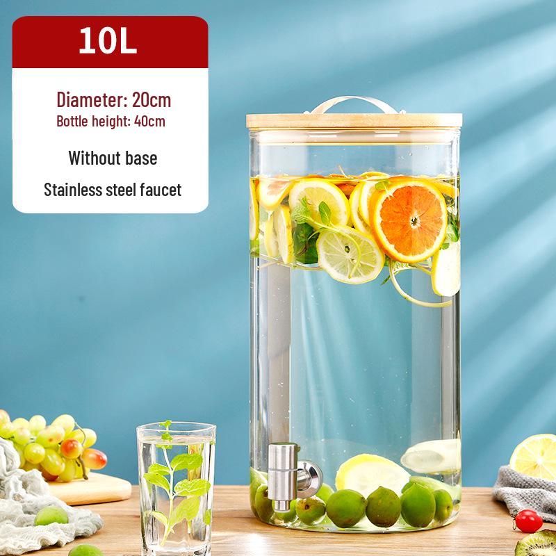 Žáruvzdorná skleněná láhev na kvašení vína s kohoutkem – Ideální pro víno, ovocný čaj, léčivé nápoje a nápoje k samoobsluze