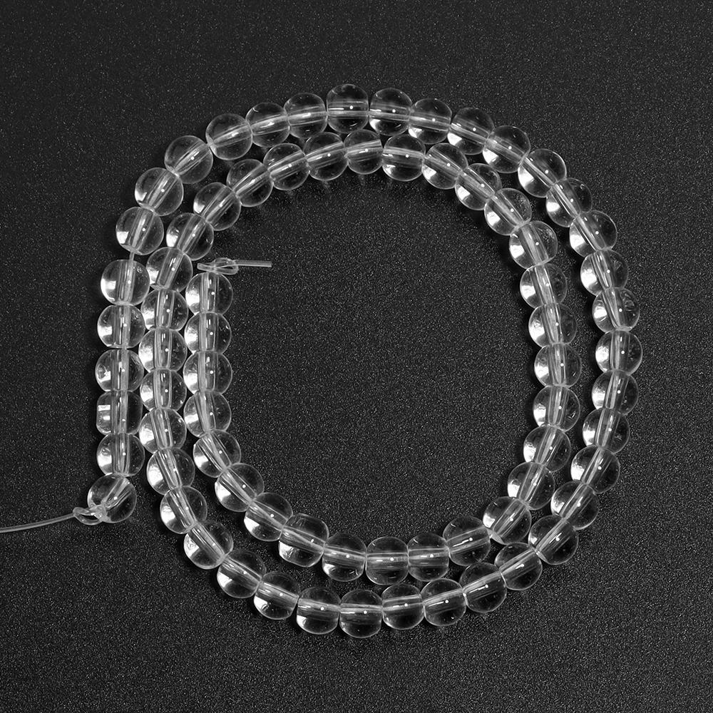 1 Strand Transparent Glass Beads 4/6/8/10/12mm Clear White Round Loose Beads For Jewelry Making DIY Necklace Bracelets Supplies